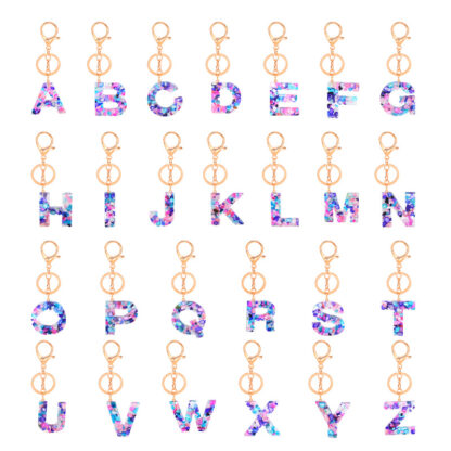 Купить America and Europe High Quality 26 Capital Letters Keychains Resin Alphabet Key Chain Car Ring