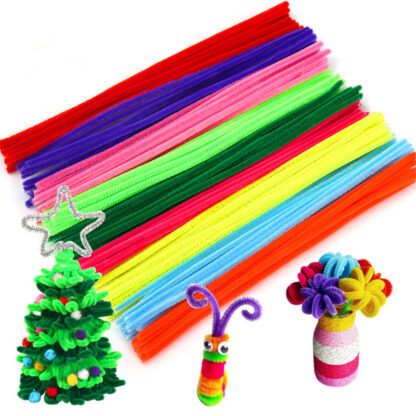 Купить 30cm Kids Plush Educational Colorful Pipe Cleaner Toys Glitter Chenille Stems Pipe Cleaner Handmade DIY Craft Supplies