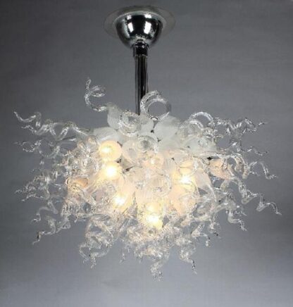 Купить Pendant Lamps Lobby Chandeliers Office Led Light 100% Mouth Blown Borosilicate Glass Art White Color Hand Chandelier
