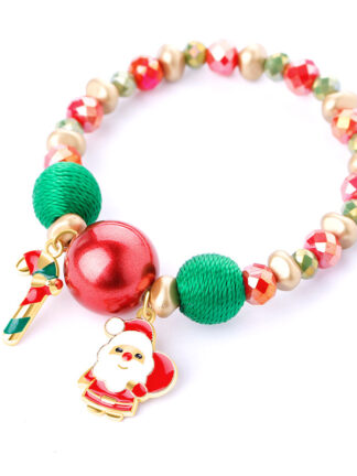 Купить New Fashion Handmade Colorful Beads Link Snowman Candies Charm Bracelets for Christmas Gift