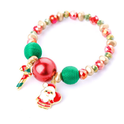 Купить New Fashion Handmade Colorful Beads Link Snowman Candies Charm Bracelets for Christmas Gift