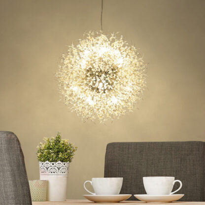Купить Creative Dandelion Chandelier Lighting LED Hanging Round Modern crystal beads pendant light 8 9 12 16 lights for Dining Room Living Room