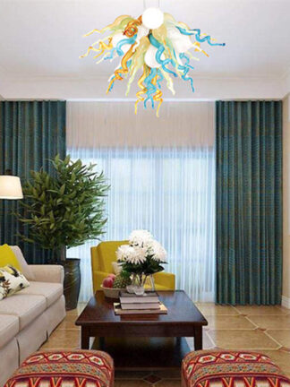 Купить Nordic LED Lamps Pendant Lights crystal Chandeliers lighting multi color 20" Kitchen Suspension Hanging Light Fixtures bedroom home decoration
