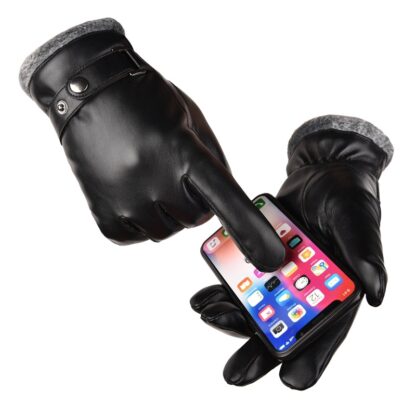 Купить Winter Outdoor Sports Driving Keep Warm Leather Gloves Cool Screen Touch Five Fingers Glove
