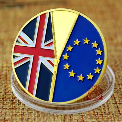 Купить 50pcs Non Magnetic June 23 2016 British Brexit Day 24k Gold Plated Craft World Commemorative Coin Collection