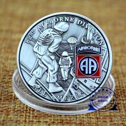 Купить 50pcs Non Magnetic Military Craft Badge USA 82nd Airborne Division Challenge Coins Custom Souvenir US Eagle Military Collection