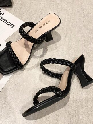 Купить Designer women Sandals leather High heels summer ladies fashion flat Woven slipper woman shoes with box size 34-40