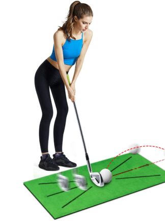 Купить Portable Golf Swing Mat Practice Equipment Indoor Simulation Hitting Training Aids Protable Practical Outdoor Office Game Gift Non-Slip