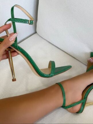 Купить 2021 spring and summer new women's shoes ultra high metal plated heel pointed toe CROSS STRAP ROMAN high-heeled sandals