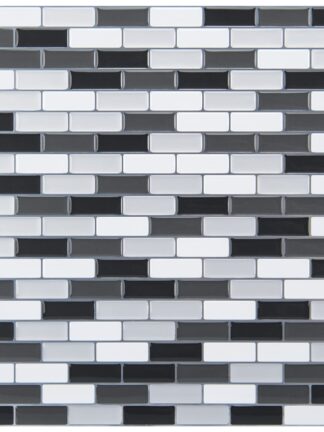 Купить Art3d 30x30cm Peel and Stick Backsplash Tiles 3D Wall Stickers Mosaic Design in Black Med Gray & White Self-adhesive Water Proof for Kitchen Bathroom