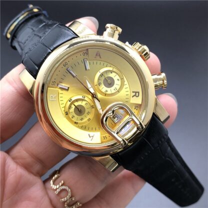 Купить Top quality 42mm mens watches full-featured quartz movement needle leather strap business sports diving men's fashion watch OB4012