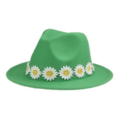 Купить New Fashion Wide Brim Hats Fedoras Women Solid Yellow Flowers Band For Kids Adults Outdoor Panama Men Sombreros De Mujer