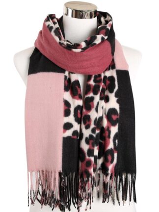 Купить High quality leopard print scarves women 2021 imitation cashmere autumn and winter warm neck patchwork color versatile shawl