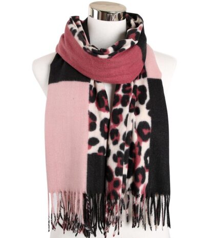 Купить High quality leopard print scarves women 2021 imitation cashmere autumn and winter warm neck patchwork color versatile shawl