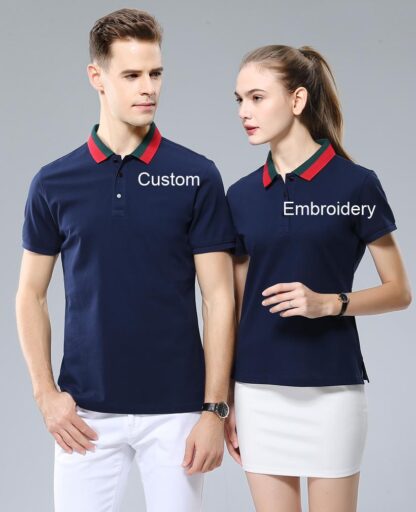 Купить Personalised polo shirt short sleeved unisex with embroidery any name text or logo custom polos golf tees shirts