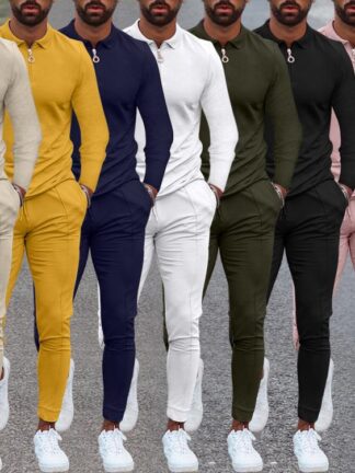 Купить autumn Tracksuits breathable comfortable t shirt and pant fashion vintage men sets casual Leisure sport T-shirt trouser suit