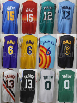 Купить Team Basketball Ja Morant Jersey 12 LeBron 6 James 15 Nikola Jayson Tatum 0 Paul George 13 Harden Kawhi Leonard Stitched Good Man Wear Sport