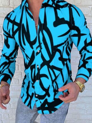 Купить awesome XXXL Blouses summer new designer sweatshirt geometry shirt man printed cardigan top long sleeve men shirts pretty casual clothing