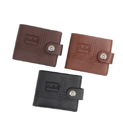 Купить Personalized Purse Men's Wallet Short Large Capacity Fashion Leisure Magnetic Buckle PU Moneybag Billfold Embossed Black Brown Twist Lock