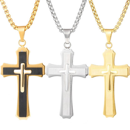 Купить Fashion Women Man Lovers Gift Cross Pendant Necklace Classic Design Luxury Jewelry