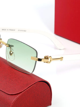 Купить White Buffalo Horn Sunglasses Designer Women Mens Sunglass Frameless Eyeglass Luxury Man Sports Green Alloy Original Wood Bamboo Eyeglasses Eyewear Lunettes