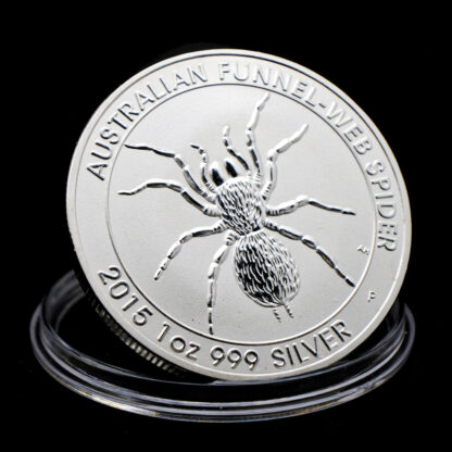 Купить 10pcs Non Magnetic Silver Plated Australian Funnel Web Spider 1OZ Elizabeth II Queen Australia Souvenirs Coin Medal Collectible Coins