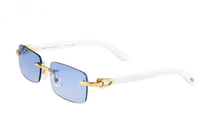 Купить Brand Polarized Sunglasses For Men Women Luxury Vintage Designer Sunglass Frameless White Buffalo Horn Glass Man Female Car Driving Eyewear Mens Eyeglasses UV400