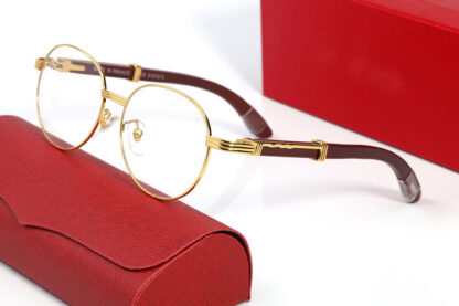 Купить Luxury Designer Sunglasses for Women Mens Round MILLIONAIRE Sunglass Wave Carving Wooden Frame Vintage Eyeglass Polarized Man Shiny Gold Metal Woman Eyeglasses
