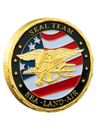 Купить 2pcs Non Magnetic Crafts US Army Gold Plated Souvenir Badge USA Sea Land Air Seal Team Challenge Coins Department Of The Navy Military Coin