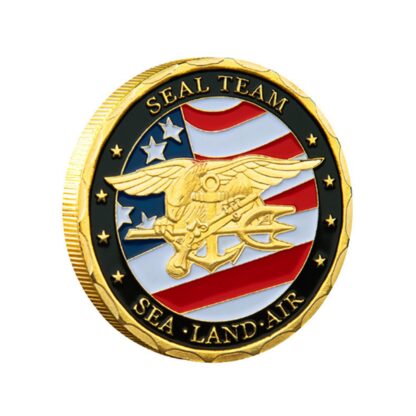 Купить 2pcs Non Magnetic Crafts US Army Gold Plated Souvenir Badge USA Sea Land Air Seal Team Challenge Coins Department Of The Navy Military Coin