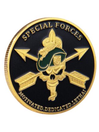 Купить 10pcs Non Magnetic Crafts US Army Special Forces Green Beret Motivated Dedicated Lethal 24k Gold Plated Challenge Coin