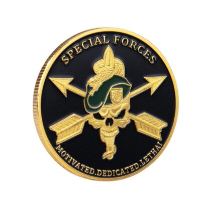 Купить 10pcs Non Magnetic Crafts US Army Special Forces Green Beret Motivated Dedicated Lethal 24k Gold Plated Challenge Coin