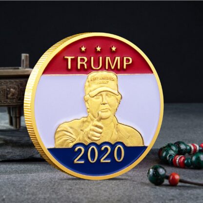 Купить 10pcs Non Magnetic Crafts Donald Trump President Historical Badge USA Keep American Great Gold Plated Souvenir Coin Gift