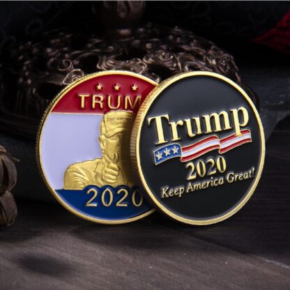 Купить 2pcs Non Magnetic Crafts Donald Trump President Historical Badge USA Keep American Great Gold Plated Souvenir Coin Gift