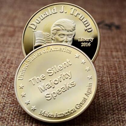 Купить 2pcs Non Magnetic Donald Trump Craft The Majority Speaks Make American Great Again Gold Plated Collectible Coin