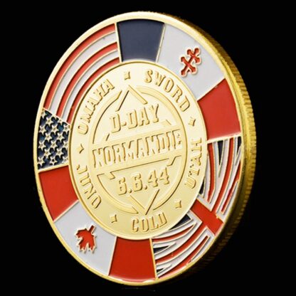 Купить 2pcs Non Magnetic Crafts 1944 The Great War Arromanches Normandy Operation Overlord Military Gold Plated Challenge Coin Original Collection