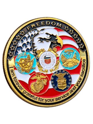 Купить 50pcs Non Magnetic Crafts USA Navy USAF USMC Army Coast Guard Freedom Eagle 24K Gold Plate Rare Challenge Coin Collection
