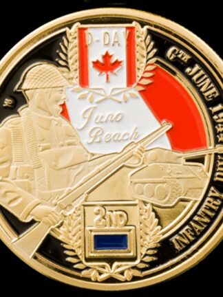 Купить 10pcs Non Magnetic Day D Normandy Juno Beach Military Craft Canadian 2rd Division Gold Plated 1oz Commemoration Collectible Coin Collectibles