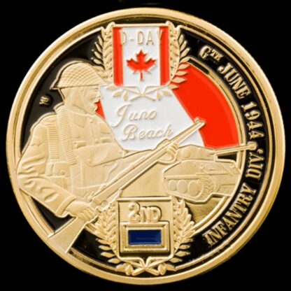 Купить 10pcs Non Magnetic Day D Normandy Juno Beach Military Craft Canadian 2rd Division Gold Plated 1oz Commemoration Collectible Coin Collectibles