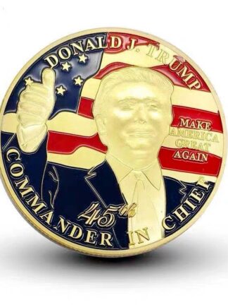 Купить 10pcs Non Magnetic Donald Trump President Historical Craft Gold Plated Collectible Coins Medallions USA Style Collection Badge