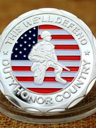 Купить Non Magnetic US Flag Army Craft Veteran Proud Served This We'll Defend Duty Honor Country Day Silver Plated Challenge Coin Gifts