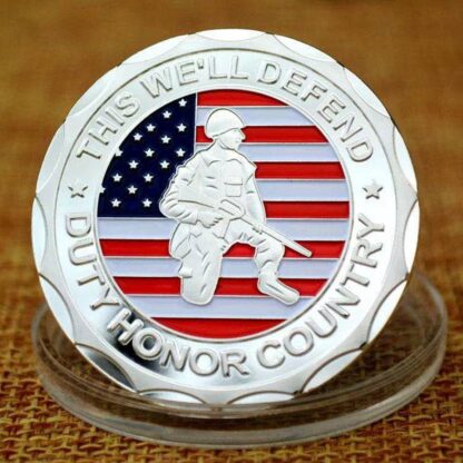 Купить Non Magnetic US Flag Army Craft Veteran Proud Served This We'll Defend Duty Honor Country Day Silver Plated Challenge Coin Gifts