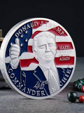 Купить 20pcs Non Magnetic Crafts American 45th President Donald Trump Coin US White House The Statue Of Liberty Silver Plated Replica Badge Collection
