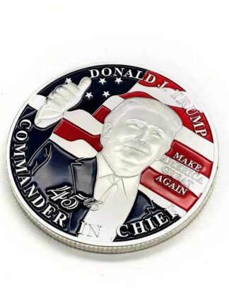Купить 50pcs Non Magnetic Crafts American 45th President Donald Trump Coin US White House The Statue Of Liberty Silver Plated Replica Badge Collection