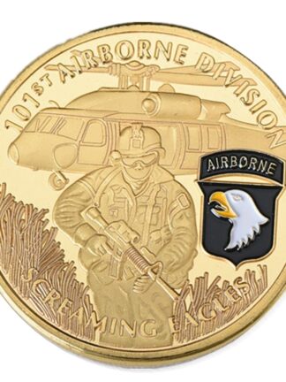 Купить 20PCS Non Magnetic US Army Crafts 101st Airborne Screaming Eagles Military Gold Plated Souvenir Challenge Coin Collection Medal Craft