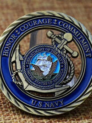 Купить Non Magnetic Copper Plateing US Navy Military Craft Memorial Of Courage Commitment Bronze Plated Collection Coin