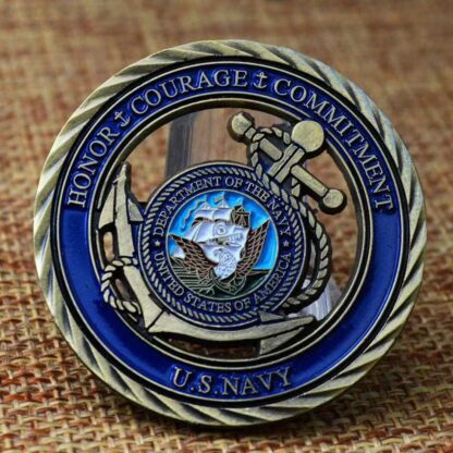 Купить Non Magnetic Copper Plateing US Navy Military Craft Memorial Of Courage Commitment Bronze Plated Collection Coin