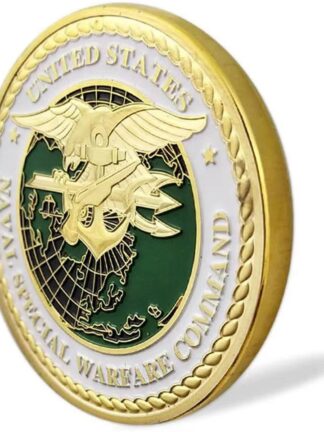 Купить 20pcs Non Magnetic Crafts US Navy Seals Sea Air Land Naval Special Warare Command Gold Plated Challenge Coin