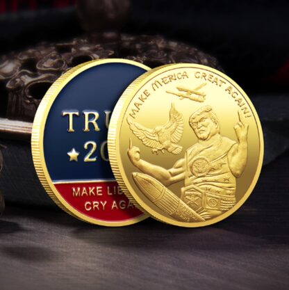 Купить 2pcs Non Magnetic US President Trump Craft Make American Great Liberals Cry Again Gold Plated Souvenir Badge