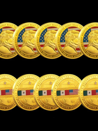 Купить 5PCS Non Magnetic Crafts Donald J Trump Of US President Keep American Great Build The Wall To USA Great Gold Plated Souvenir Coin